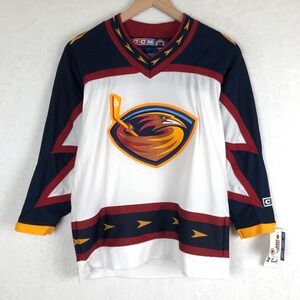 NWT CCM Frissons Atlanta‎ Hockey Jersey Youth XL White Blue Red Hockey Gear NHL